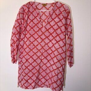 WOMEN'S ROBERTA ROLLER RABBIT COVERUP TUNIC SHIRT Jemina Kurta XS